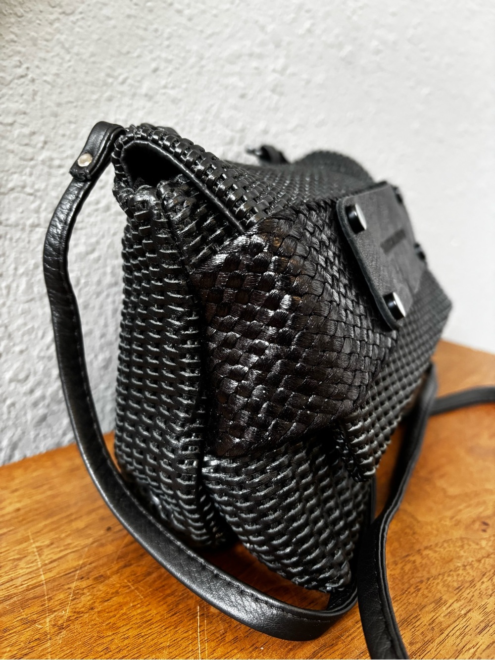 Daniella Lahavi Leather Woven Crossbody Bag - Picture 5 of 14